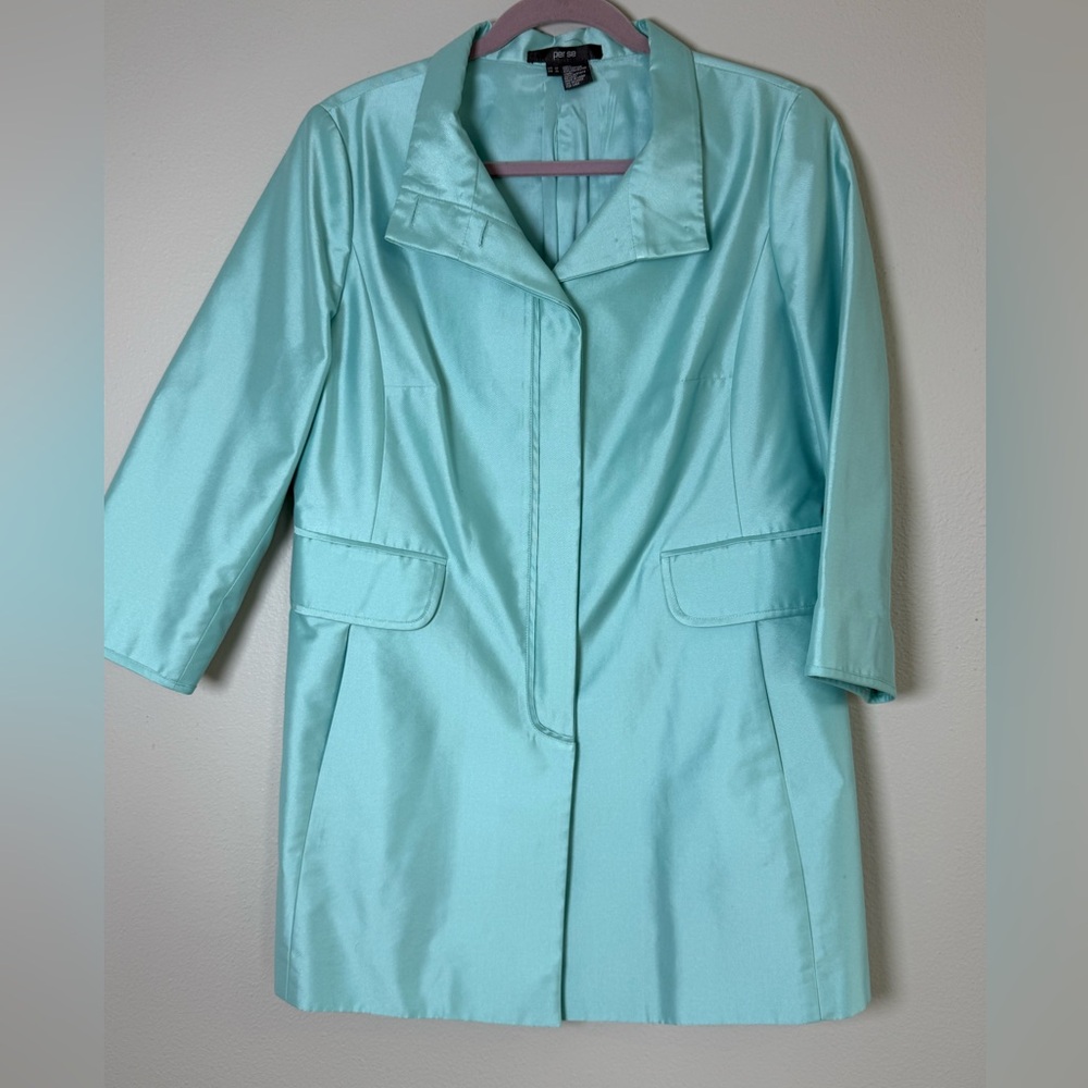 Per Se Women's Light Blue Blazer Dress Jacket
